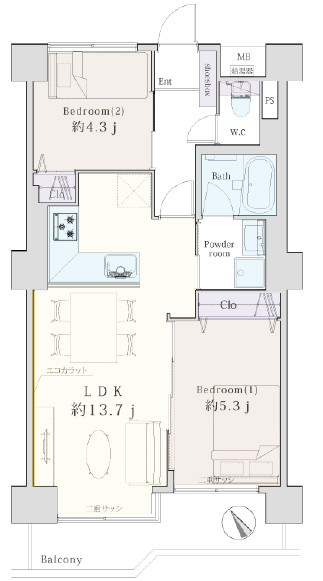 北参道ダイヤモンドパレス-間取り