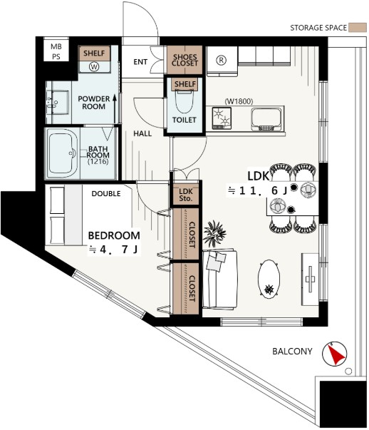 マイキャッスル代々木-間取り