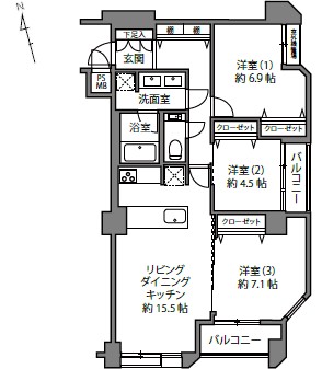 代々木ロイヤルマンション-間取り